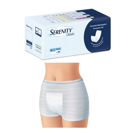 PANNOLONE PER INCONTINENZA FORMATO RETTANGOLARE CON BARRIERA SERENITY 30 PEZZI PANNOLONE PER INCONTINENZA FORMATO RETTANGOLARE CON BARRIERA SERENITY 30 PEZZI