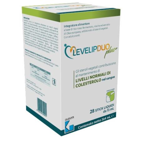 Confezione da 28 stick di Levelip Duo Plus Integratore Per Il Benessere Cardiovascolare. Confezione da 28 stick di Levelip Duo Plus Integratore Per Il Benessere Cardiovascolare.