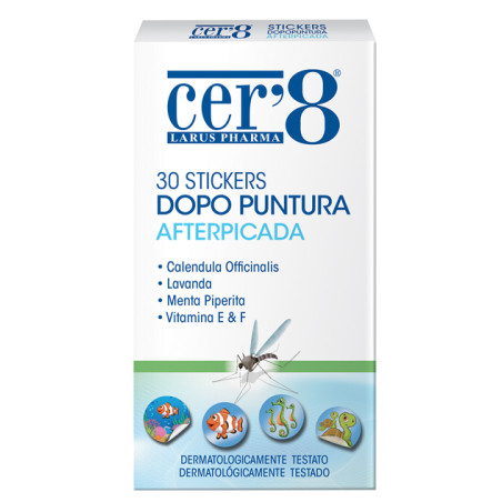 Confezione da 30 pezzi di Cer 8 Stickers Dopo Puntura, cerotto per le punture di zanzara.