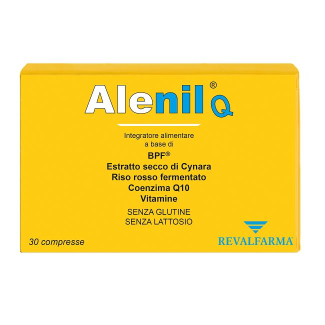 Confezione da 30 compresse di Alenil Q integratore per il colesterolo. Confezione da 30 compresse di Alenil Q integratore per il colesterolo.