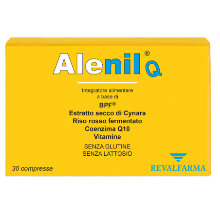 Confezione da 30 compresse di Alenil Q integratore per il colesterolo. Confezione da 30 compresse di Alenil Q integratore per il colesterolo.