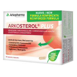 Confezione da 30 capsule di Arkosterol Plus Integratore Per La Salute Cardiovascolare.