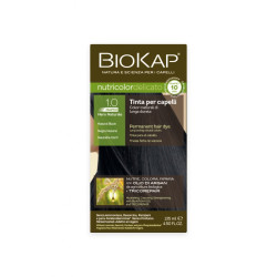 Tubetto da 135 ml di Biokap Nutricolor Delicato Rapid 1.0, colorazione nero naturale.