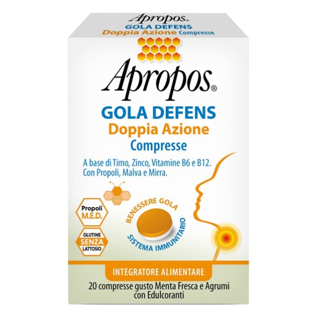 APROPOS GOLA DEFENS DOPPIA AZIONE 20 COMPRESSE APROPOS GOLA DEFENS DOPPIA AZIONE 20 COMPRESSE