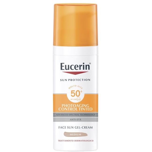 EUCERIN SUN PHOTOAGING CONTROL TINTED GEL CREME SPF50+ MEDIUM 50 ML EUCERIN SUN PHOTOAGING CONTROL TINTED GEL CREME SPF50+ MEDIUM 50 ML