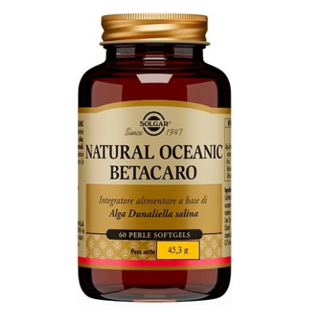 Barattolo da 60 perle di Solgar Natural Oceanic Betacaro, integratore per il trofismo della pelle. Barattolo da 60 perle di Solgar Natural Oceanic Betacaro, integratore per il trofismo della pelle.