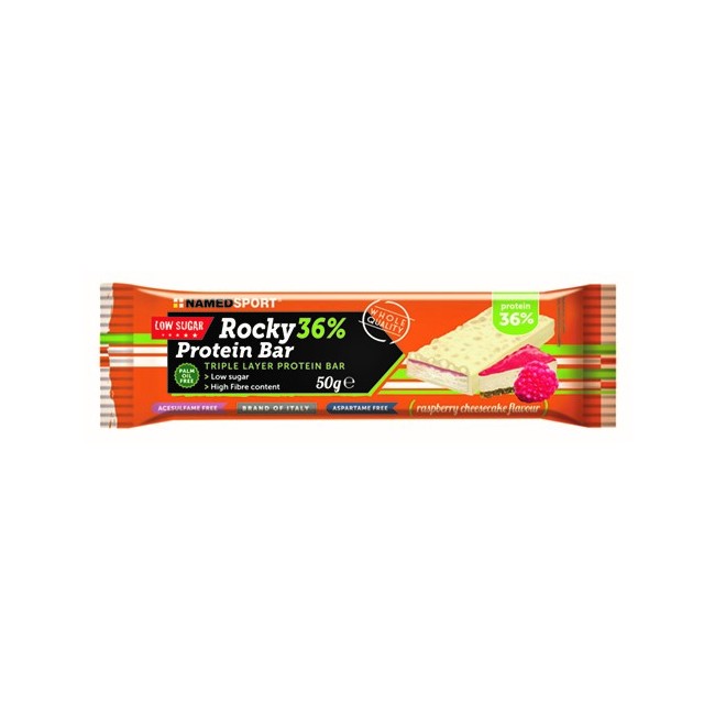 ROCKY 36% PROTEIN BAR RASPBERRY CHEESECAKE BARRETTA 50 G ROCKY 36% PROTEIN BAR RASPBERRY CHEESECAKE BARRETTA 50 G