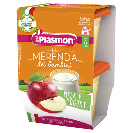 PLASMON LA MERENDA DEI BAMBINI SAPORI DI NATURA MELA YOGURT ASETTICO 2 X 120 G