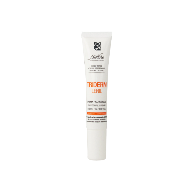Tubetto da 15 ml di Bionike Triderm Lenil Crema Calmante Palpebre Irritate.