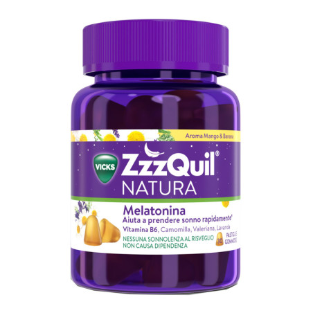 Vicks Zzzquil Natura Mango & Banana 30 Pastiglie Gommose Vicks Zzzquil Natura Mango & Banana 30 Pastiglie Gommose