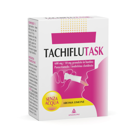 Confezione da 10 buste di Tachiflutask Farmaco Per Raffreddore E Sindrome Influenzale. Confezione da 10 buste di Tachiflutask Farmaco Per Raffreddore E Sindrome Influenzale.