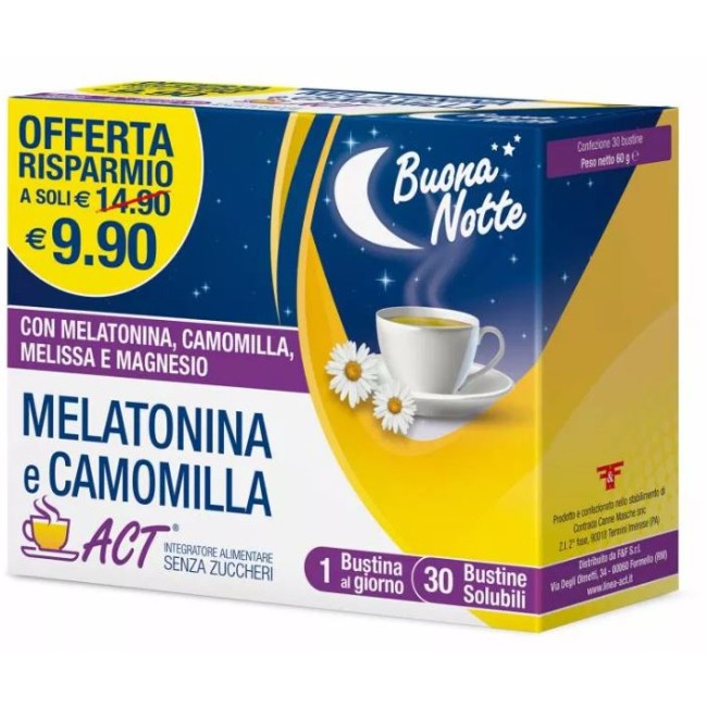 MELATONINA ACT+CAMOMILLA 30 BUSTINE MELATONINA ACT+CAMOMILLA 30 BUSTINE