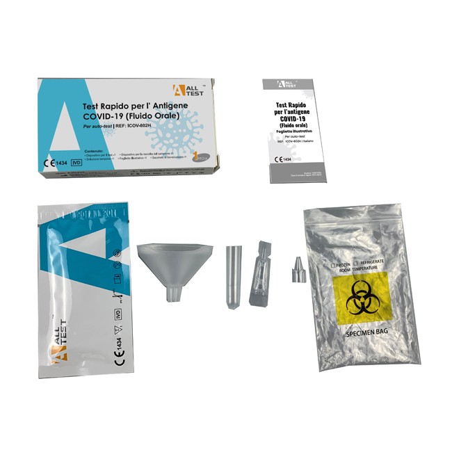 TEST ANTIGENICO RAPIDO COVID-19 ALLTEST AUTODIAGNOSTICO DETERMINAZIONE QUALITATIVA ANTIGENI SARS-COV-2 IN CAMPIONI SALIVARI MEDI TEST ANTIGENICO RAPIDO COVID-19 ALLTEST AUTODIAGNOSTICO DETERMINAZIONE QUALITATIVA ANTIGENI SARS-COV-2 IN CAMPIONI SALIVARI MEDI