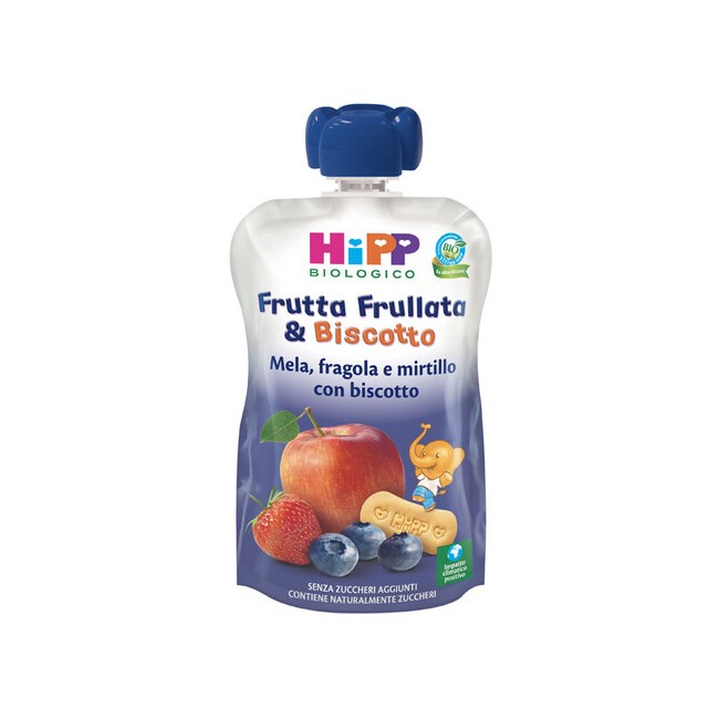HIPP BIO FRUTTA FRULL&BISCOTTO MELA FRAGOLA MIRTILLO BISCOTTO 90 G HIPP BIO FRUTTA FRULL&BISCOTTO MELA FRAGOLA MIRTILLO BISCOTTO 90 G