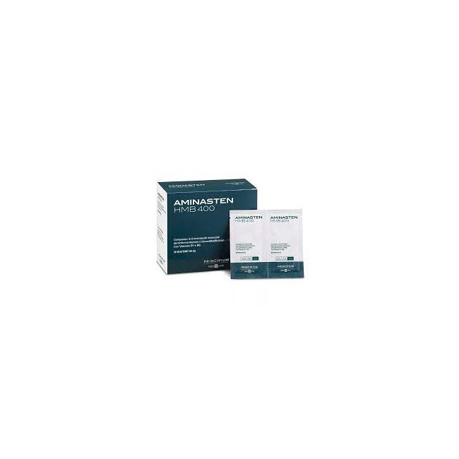 Confezione da 30 bustine di Bios Line Principium Aminasten HMB 440, integratore per stanchezza e tono muscolare.