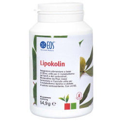 Confezione da 90 compresse di EOS Lipokolin, integratore per il metabolismo dei lipidi.