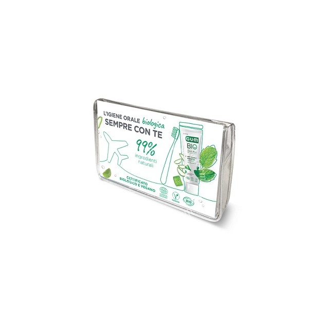Gum Travel Kit Bio 1 Spazzolino + 1 Dentifricio + 1 Scovolino Interdentale Gum Travel Kit Bio 1 Spazzolino + 1 Dentifricio + 1 Scovolino Interdentale