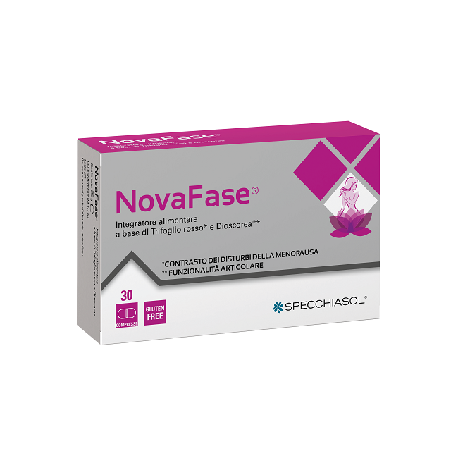 Confezione da 30 compresse di Novafase integratore per la donna in menopausa. Confezione da 30 compresse di Novafase integratore per la donna in menopausa.