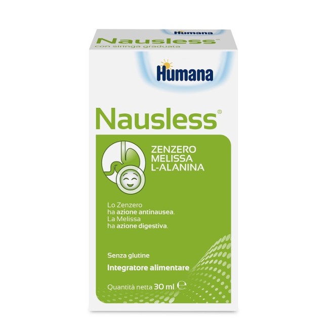 Flacone da 30 ml di Humana Nauslee integratore per favorire la digestione e combattere la nausea. Flacone da 30 ml di Humana Nauslee integratore per favorire la digestione e combattere la nausea.