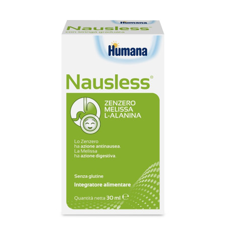 Flacone da 30 ml di Humana Nauslee integratore per favorire la digestione e combattere la nausea. Flacone da 30 ml di Humana Nauslee integratore per favorire la digestione e combattere la nausea.