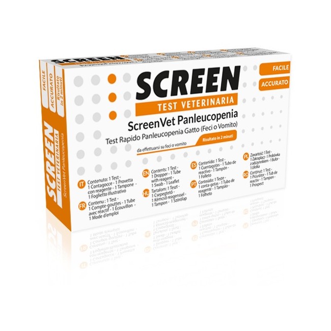 SCREENVET TEST RAPIDO VETERINARIA PANLEUCOPENIA FECI/VOMITO GATTO SCREENVET TEST RAPIDO VETERINARIA PANLEUCOPENIA FECI/VOMITO GATTO