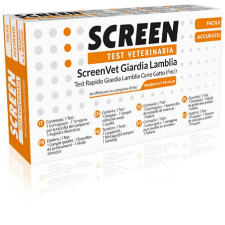 SCREENVET TEST RAPIDO VETERINARIA GIARDIA LAMBLIA FECI CANE E GATTO SCREENVET TEST RAPIDO VETERINARIA GIARDIA LAMBLIA FECI CANE E GATTO