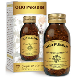 Confezione da 100 softgel di Dr. Giorgini Olio Paradisi, integratore contro la stanchezza mentale.