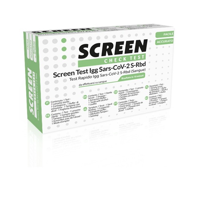 Test Sierologico Rapido Covid-19 Screen Test Autodiagnostico Determinazione Qualitativa Anticorpi Igg Sars-cov-2 In Campioni Di
