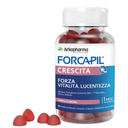 Confezione da 60 gommosi di Arkopharma Forcapil Crescita, integratori per capelli forti e sani.