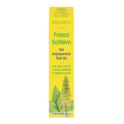 Flacone roll-on da 15 ml di Erbamea Fresco Sollievo Gel Dopopuntura Roll-On per prurito.