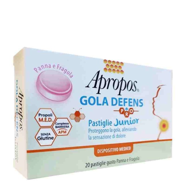 APROPOS GOLA DEFENS PRO 20 PASTIGLIE JUNIOR PANNA FRAGOLA APROPOS GOLA DEFENS PRO 20 PASTIGLIE JUNIOR PANNA FRAGOLA