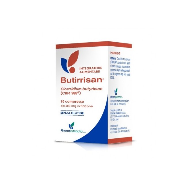 Confezione da 90 compresse di Butirrisan integratore di fermenti lattici per il benessere intestinale Confezione da 90 compresse di Butirrisan integratore di fermenti lattici per il benessere intestinale