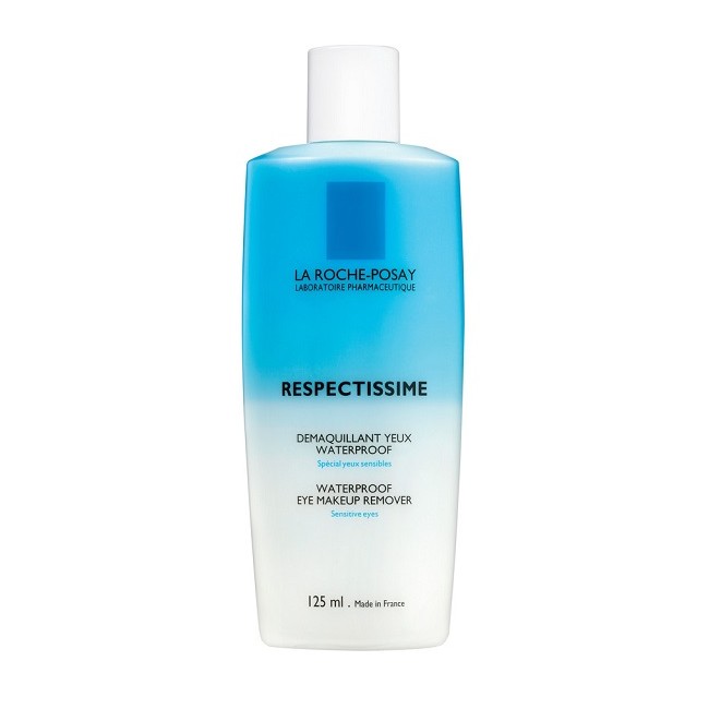 Flacone da 125 ml di La Roche Posay Respectissime Struccante Occhi Bifasico.