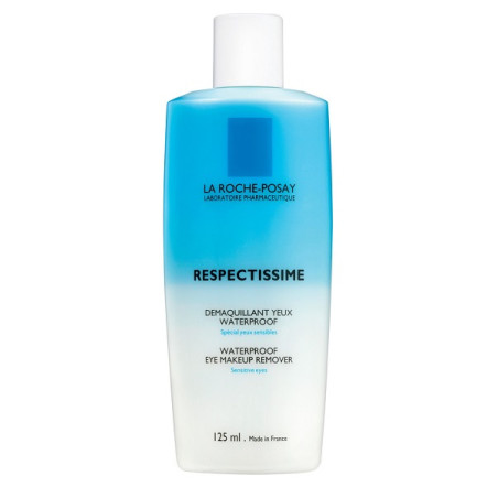 Flacone da 125 ml di La Roche Posay Respectissime Struccante Occhi Bifasico.