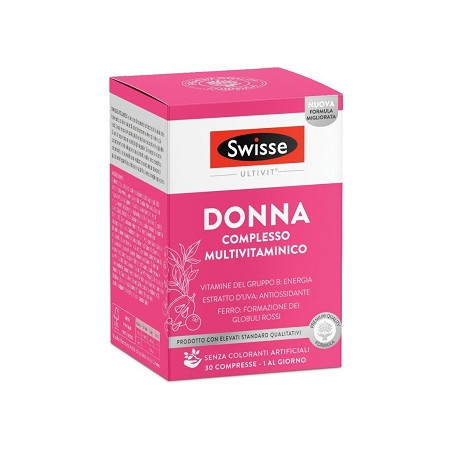 Confezione da 30 compresse di Swisse Donna, integratore multivitaminico per le donne