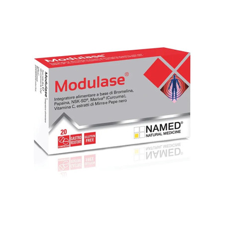 Confezione da 20 compresse di Named Modulase, integratore per il benessere di ossa e cartilagini.