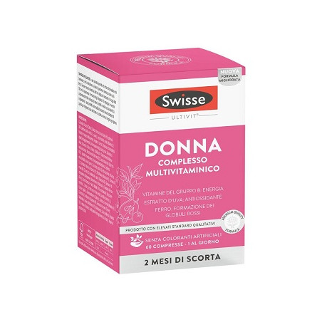 Confezione da 60 compresse di Swisse Donna, integratore multivitaminico per la salute delle donne.