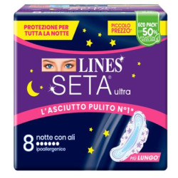 Lines Seta Ultra Assorbenti Notte 8 Pezzi