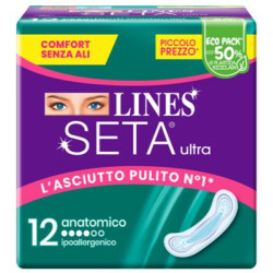 Lines Seta Ultra Assorbenti Anatomico Dwct 12 Pezzi