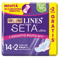 Lines Seta Ultra Assorbenti Ali Cp 14+2 Pezzi