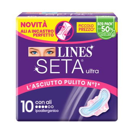 Lines Seta Ultra Assorbenti Ali Dwct 10 Pezzi Lines Seta Ultra Assorbenti Ali Dwct 10 Pezzi