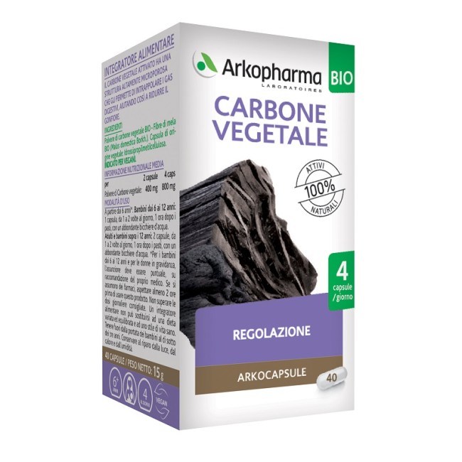 ARKO CAPSULE CARBONE VEGETALE BIO 40 CAPSULE ARKO CAPSULE CARBONE VEGETALE BIO 40 CAPSULE