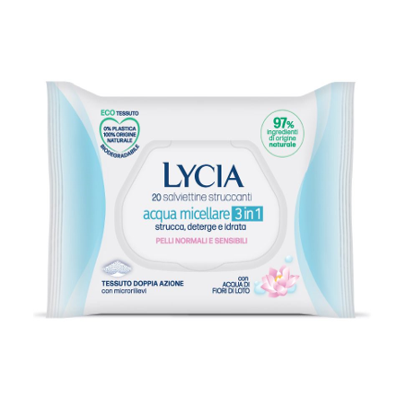 Lycia Salviettine Struccanti Acqua Micellare 3 In 1 20 Pezzi Lycia Salviettine Struccanti Acqua Micellare 3 In 1 20 Pezzi