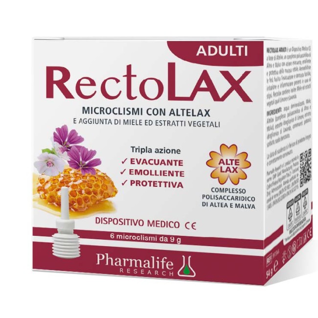 Confezione contenente 6 microclismi da 9 g di Reactolax Adulti, rimedio contro la stipsi. Confezione contenente 6 microclismi da 9 g di Reactolax Adulti, rimedio contro la stipsi.