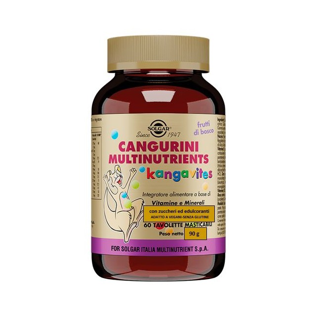 CANGURINI MULTINUTRIENTS FRUTTI BOSCO 60 TAVOLETTE MASTICABILI CANGURINI MULTINUTRIENTS FRUTTI BOSCO 60 TAVOLETTE MASTICABILI