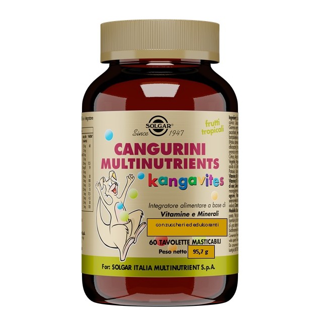 CANGURINI MULTINUTRIENTS FRUTTI TROPICALI 60 TAVOLETTE CANGURINI MULTINUTRIENTS FRUTTI TROPICALI 60 TAVOLETTE
