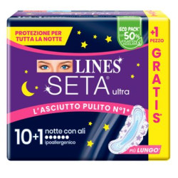 Lines Seta Ultra Assorbenti Notte Cp 10+1 Pezzi