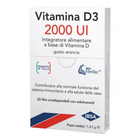 Confezione da 30 film orodisperdibili di Ibsa Vitamina d3 Confezione da 30 film orodisperdibili di Ibsa Vitamina d3