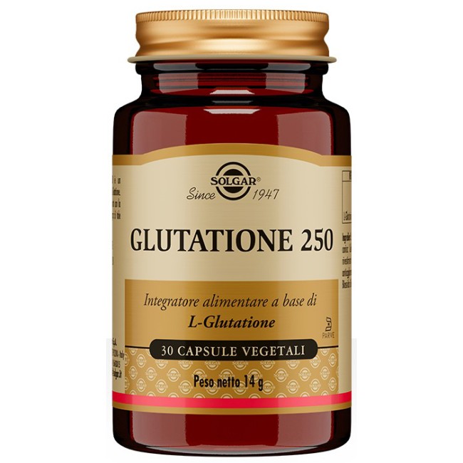 Barattolo da 30 capsule vegetali di Solgar Glutatione, integratore depurativo per la salute del fegato. Barattolo da 30 capsule vegetali di Solgar Glutatione, integratore depurativo per la salute del fegato.