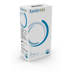 Confezione da 20 flaconcini di XanterDES, soluzione oftalmica per irritazione oculare.